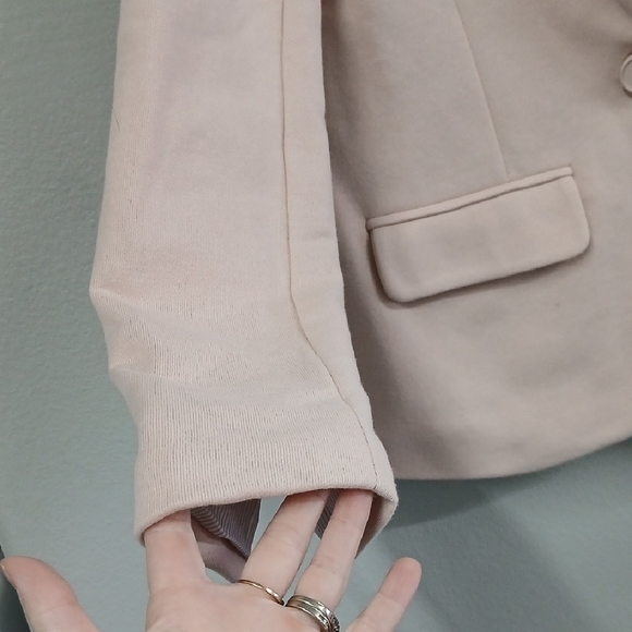 Gibson Look Pearl Blush Pink Single Button Notch Collar Blazer Size SM - Picture 3 of 9